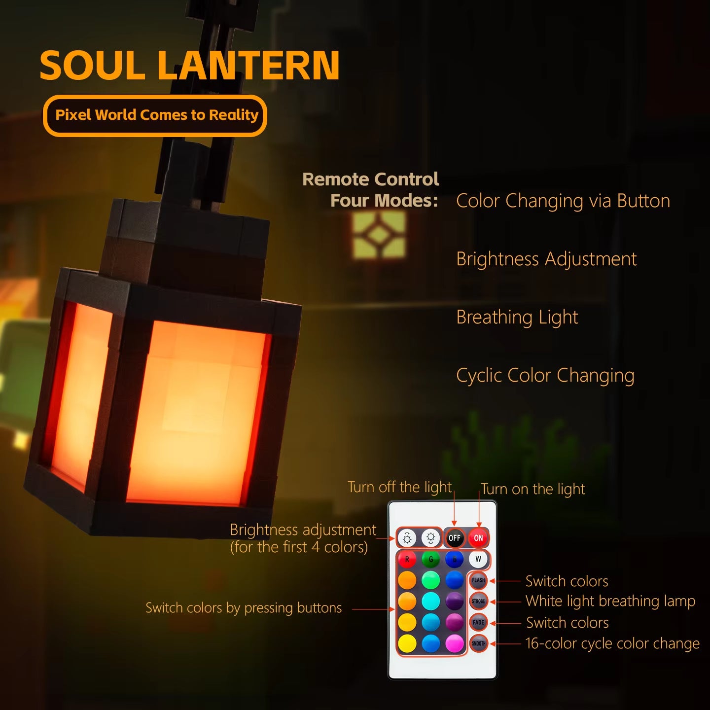 My World around the Night Light with the Same Pixel Lamp Bedside LED Atmosphere Light Creative Lantern Charging Clap Light